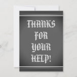 [ Thumbnail: Vintage "Thanks For Your Help!" Card ]