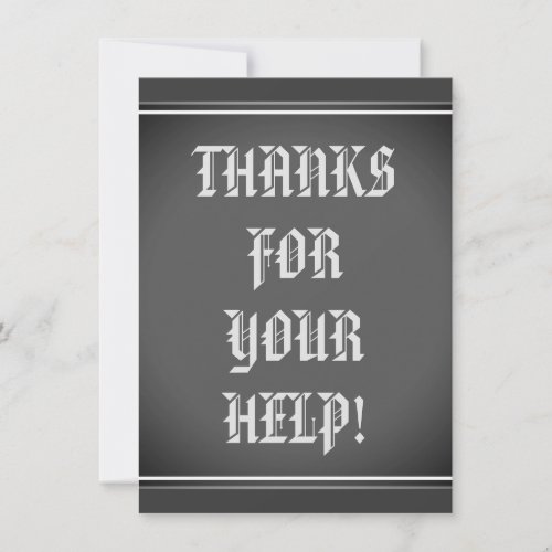 Vintage THANKS FOR YOUR HELP Card