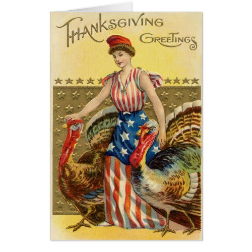 Vintage Thanksgiving American Greeting Card