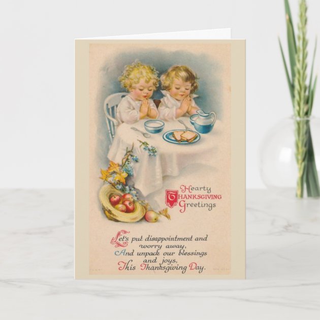 Vintage - Thanksgiving Blessings And Joys, Holiday Card