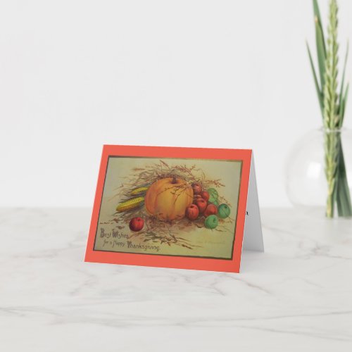 Vintage Thanksgiving Blessings Holiday Card