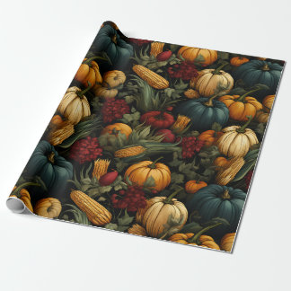 Vintage Thanksgiving Charm Wrapping Paper