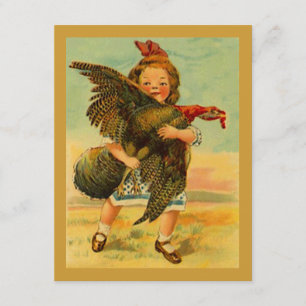 Vintage Thanksgiving Child Wild Turkey INVITATIONS