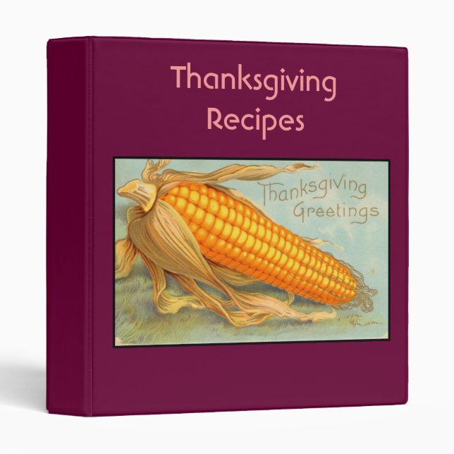 Vintage Thanksgiving Corn Husk Binder (Front/Spine)