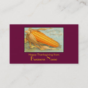 Vintage Thanksgiving Corn Husk Business Card