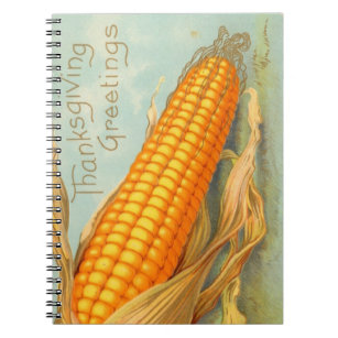 Vintage Thanksgiving Corn Husk Notebook