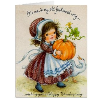 Vintage Thanksgiving Day Girl by santasgrotto at Zazzle