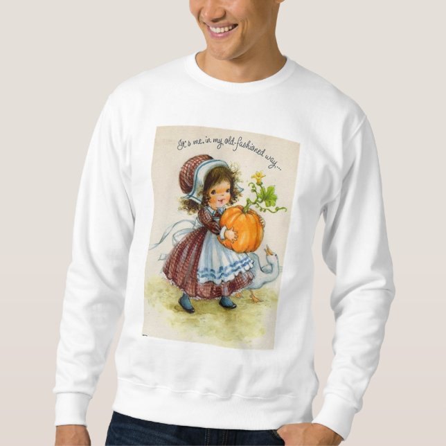 Vintage Thanksgiving Day Girl Sweatshirt (Front)
