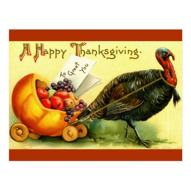 Vintage Thanksgiving Day Turkey Postcard