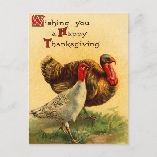 Vintage Thanksgiving Day Turkey Postcard