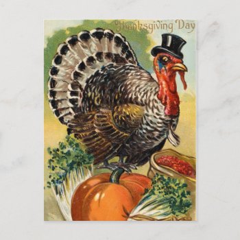 Vintage Thanksgiving Day Turkey Postcard by Vintage_Gifts at Zazzle