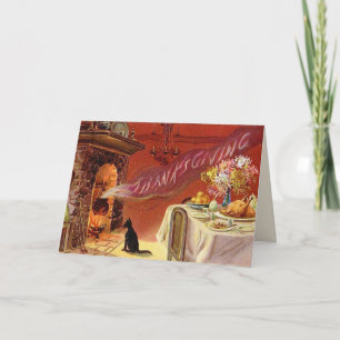 Vintage Thanksgiving Dinner Greeting Card
