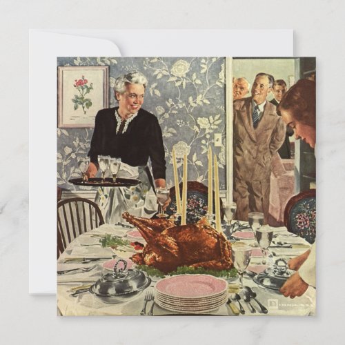 Vintage Thanksgiving Family Dinner Invitation