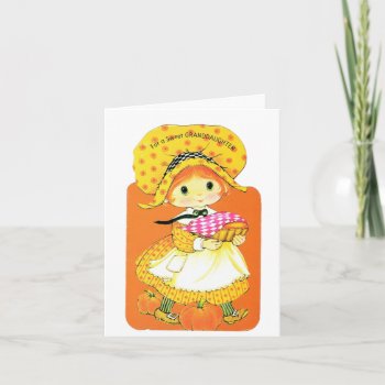 Vintage Thanksgiving For Granddaughter Card by Gypsify at Zazzle
