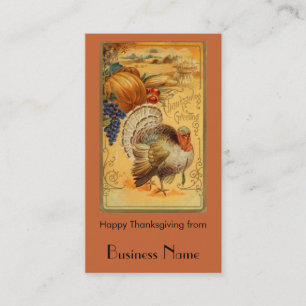 Vintage Thanksgiving Greeting Business Card