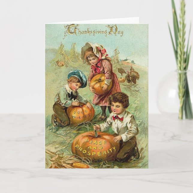 Vintage Thanksgiving Greeting Card (Front)