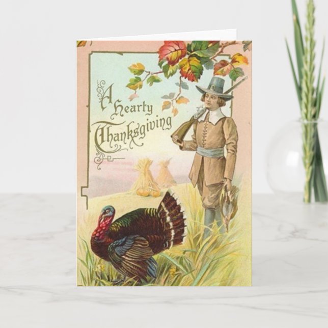 Vintage Thanksgiving Greeting Card (Front)