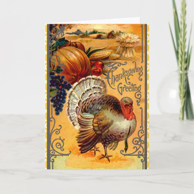 Vintage Thanksgiving Greeting Card (Front)