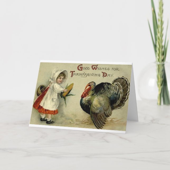 Vintage Thanksgiving Greeting Card (Front)
