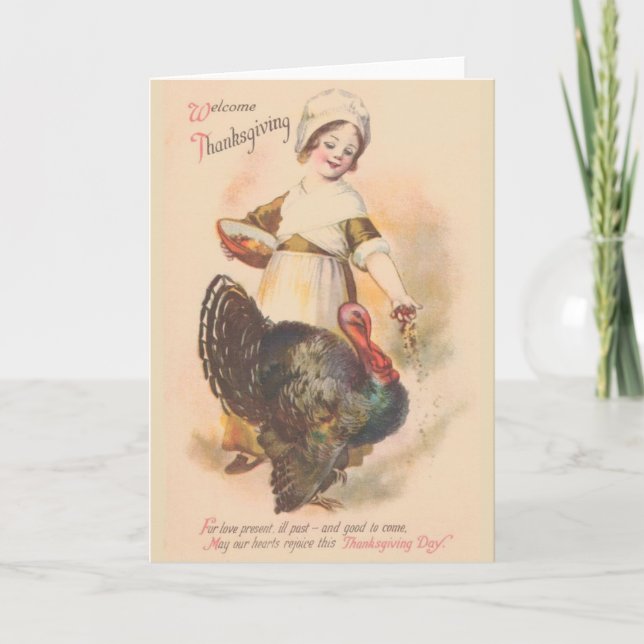 Vintage Thanksgiving Greeting Card (Front)