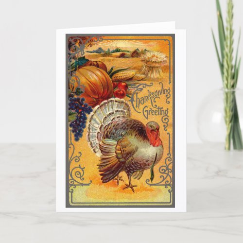 Vintage Thanksgiving Greeting Holiday Card