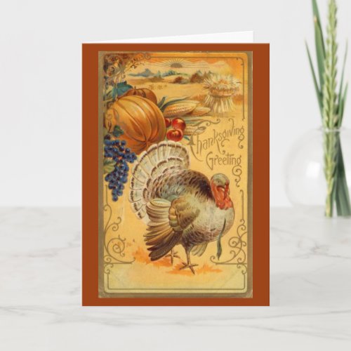 Vintage Thanksgiving Greeting Holiday Card