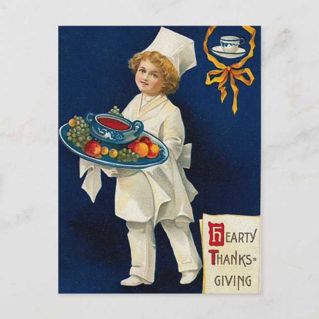 Vintage Thanksgiving Greeting Holiday Postcard (Front)