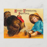 Vintage Thanksgiving Greeting Holiday Postcard at Zazzle
