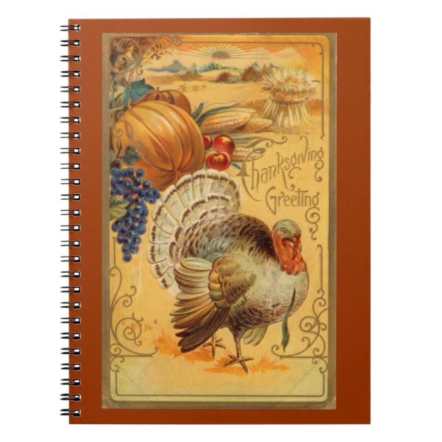 Vintage Thanksgiving Greeting Notebook (Front)