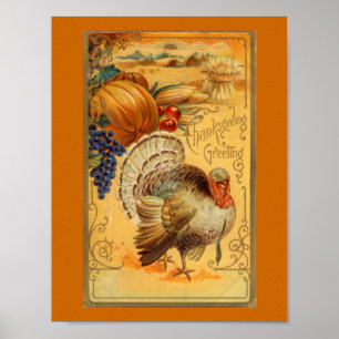 Vintage Thanksgiving Greeting Poster