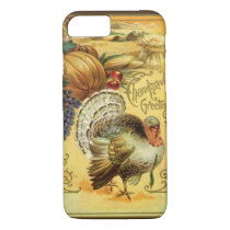 Vintage Thanksgiving Greeting with a Turkey iPhone 8/7 Case