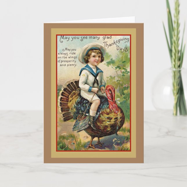 Vintage Thanksgiving Greetings Card (Front)