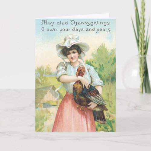 Vintage Thanksgiving Greetings Holiday Card