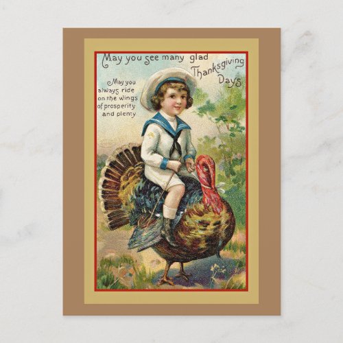 Vintage Thanksgiving Greetings Holiday Postcard