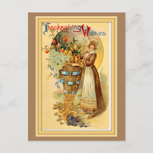 Vintage Thanksgiving Greetings  Holiday Postcard