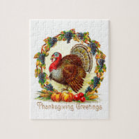 Vintage Thanksgiving Greetings Jigsaw Puzzle