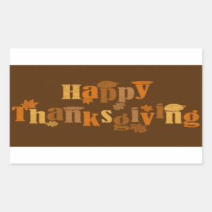 Vintage Thanksgiving Greetings Rectangular Sticker