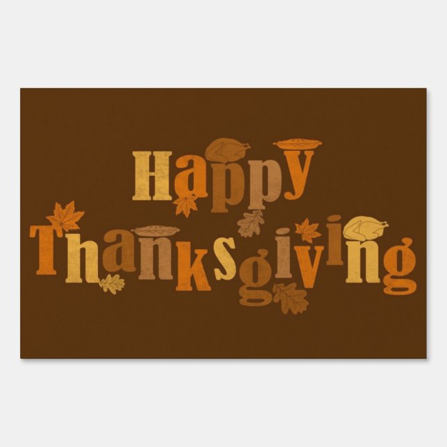 Vintage Thanksgiving Greetings Sign (Front)