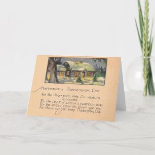 Vintage Thanksgiving Happiness Greeting Card