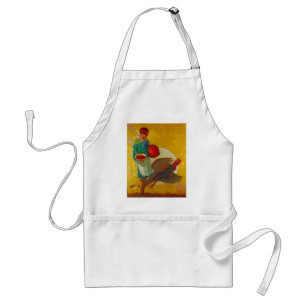Vintage Thanksgiving Harvest Illustration Adult Apron