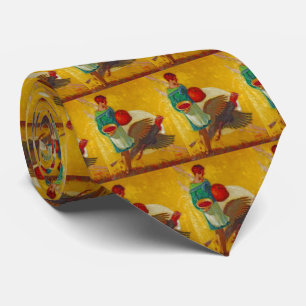 Vintage Thanksgiving Harvest Illustration  Neck Tie