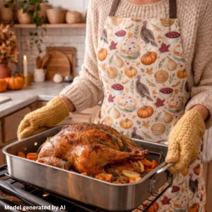 Vintage Thanksgiving Harvest Pattern   Rustic Fall Apron