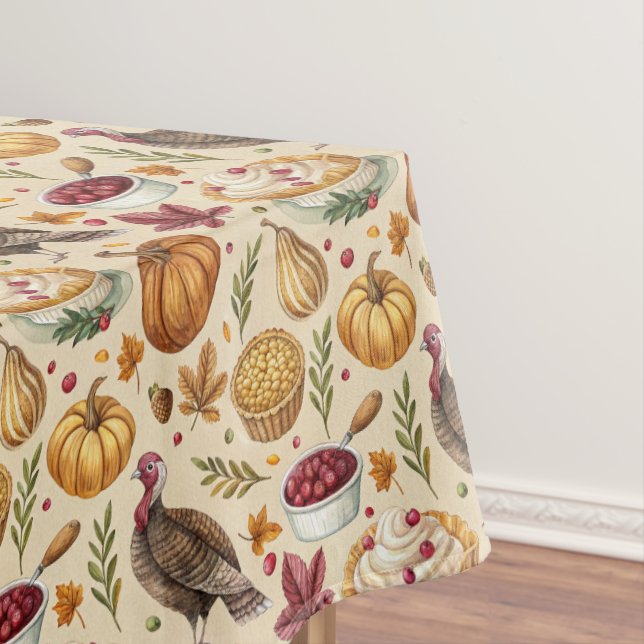 Vintage Thanksgiving Harvest Pattern | Rustic Fall Tablecloth (In Situ)
