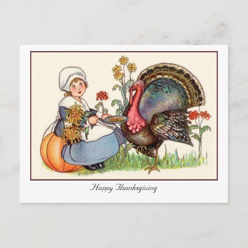 vintage thanksgiving holiday postcard