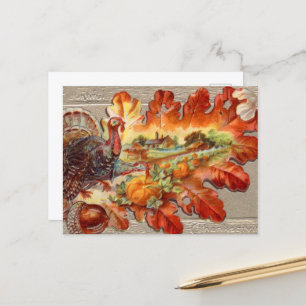 vintage Thanksgiving Holiday turkey Postcard