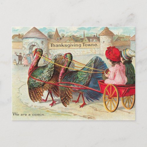 Vintage Thanksgiving Illustration Holiday Postcard