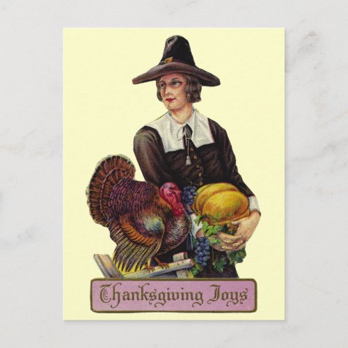 Vintage Thanksgiving Joy Holiday Postcard