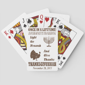 Vintage Thanksgiving Meets Hanukkah Poker Cards