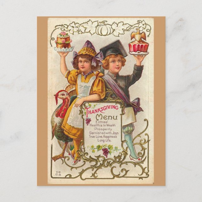 Vintage Thanksgiving Menu (Front)