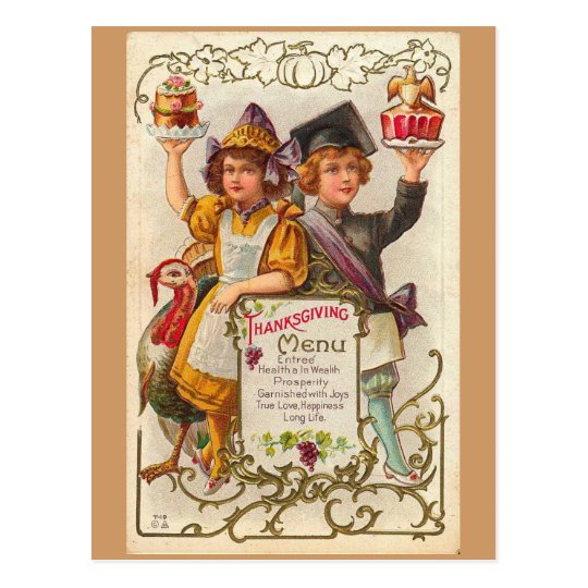 Vintage Thanksgiving Menu | Zazzle.com